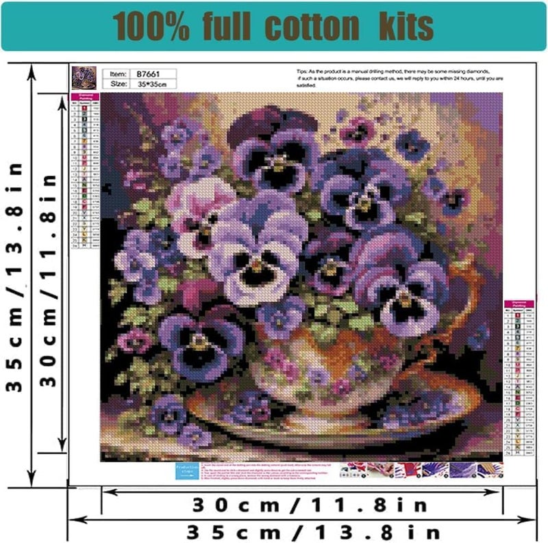 Kaixine Moth Orchid Stamped Cross Stitch Kits for Adults Beginner, Fantastic Cross Stitch Kits Printed Stitching Patterns Dimensions Needlepoint Art Crafts Embroidery Kits for Adults Beginners 14x14 inch - Image 4